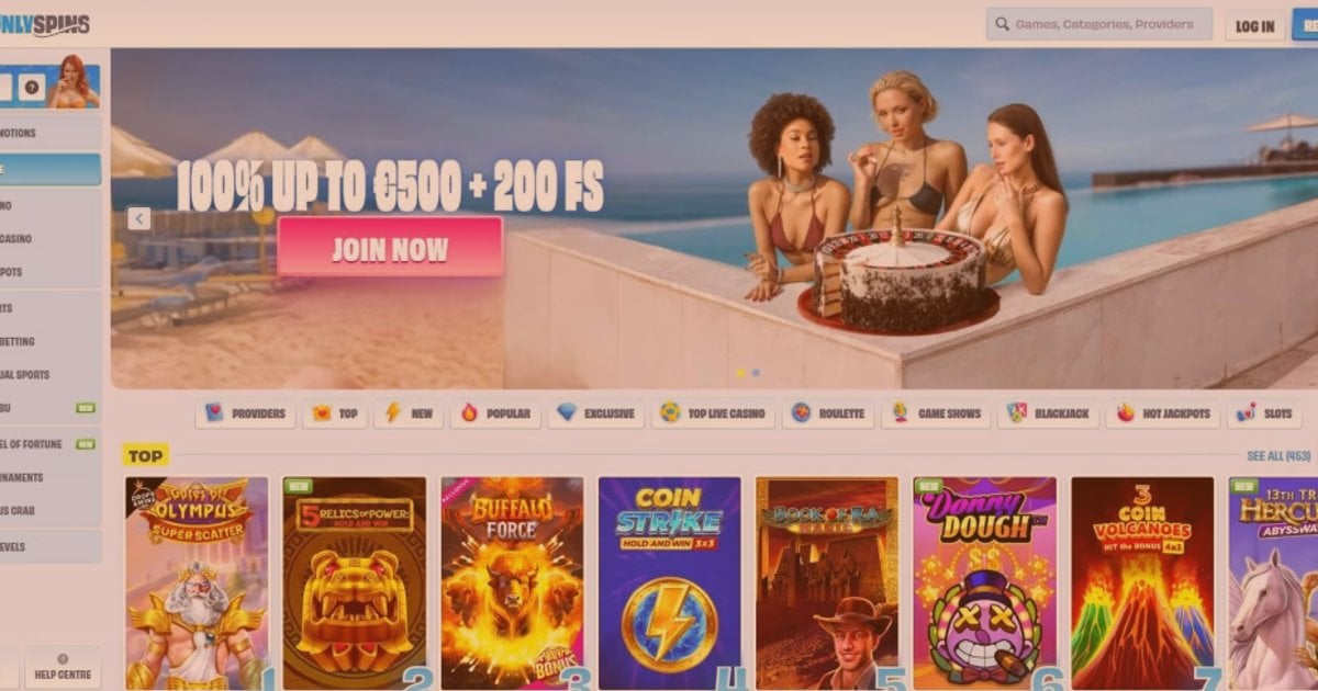 OnlySpins Casino Spielkatalog Jackpot Megaways Analyse